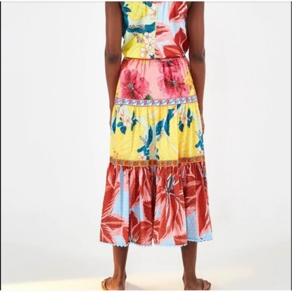 Farm Rio Mixed Garden Maxi Skirt Size  L (NWT) - Picture 4 of 7